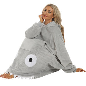 Divertido tiburón con capucha manta pareja <span class=keywords><strong>pijamas</strong></span> dibujos animados regalo cálido alargado ancho hogar Animal <span class=keywords><strong>Pijamas</strong></span> - Product Image 3