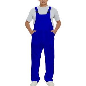 Salopette de travail bleu marine à bretelles réglables, uniforme de soudage robuste pour hommes - Product Image 1