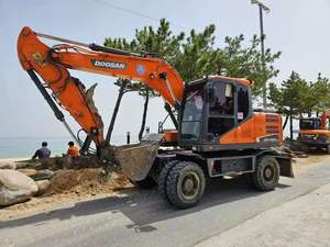 Excavatrice sur pneus d'occasion Doosan DH150 DH140 DX140 DX150 15 tonnes 14 tonnes, excavatrice hydraulique sur roues certifiée CE avec brise-roche - Product Image 3