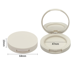 Mới tùy chỉnh màu trắng vòng hai lớp bột Blush hộp lật bên trong đường kính 47 Mét rỗng hộp nhựa container với gương mỹ phẩm - Product Image 2