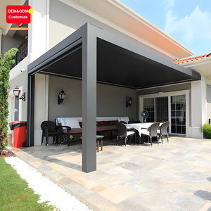 Pérgola Bioclimática Retráctil con Techo Motorizado Impermeable de Aluminio para Jardín Exterior de 6x4 6x5 6x6m con Rejillas - Product Image 2