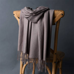 وشاح كاشميمي سميك للخريف والشتاء للنساء متعدد الاستخدامات بلون واحد طويل من الكشميرية - Product Image 4