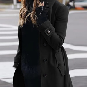 Nouvelle Collection Automne/Hiver 2023 – Manteau Slim en <span class=keywords><strong>Laine</strong></span> et Mélanges à Col Montant pour Femme – Vêtement d'extérieur - Product Image 4