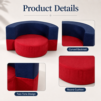 Pouf pliant rond en tissu avec housse zippée, color-block, en mousse, chaise de sol une place pour enfants et salon