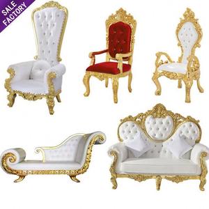 Meilleure vente Chaises de trône royales antiques de <span class=keywords><strong>luxe</strong></span> blanches à dossier haut pour mariage et fête - Product Image 1