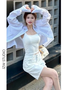 Eo cao của phụ nữ denim capre quần trong kho một từ đồng nghĩa cho sự đơn giản và thời trang mở khóa một sự rung cảm giản dị và mát mẻ - Product Image 6