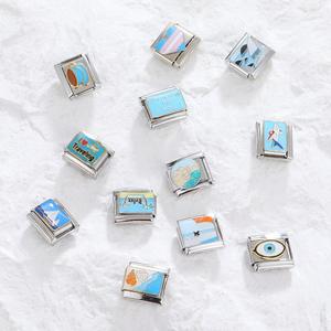Série italienne d'accessoires de bracelet tendance en bleu de style dessin animé - Accessoires de bracelet modulaires créatifs - Product Image 1