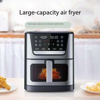 Nouveau Modèle 2025 Four de Cuisine Numérique à Écran LED 8-10L Multifonctionnel Friteuse à Air Sans Huile pour Cuisson Rapide et Friture de Pizzas