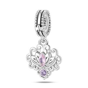 Vente en gros de breloques de bracelet en argent sterling 925 rose violet breloques bijoux en perles pour la fabrication de bracelets pendentifs breloques bijoux en argent - Product Image 2