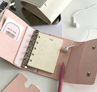 Porte-cartes pour classeur à 6 anneaux M5, Organiseur de budget, Agenda à spirale à feuilles mobiles, Meilleure vente pour le bureau, l'école, les cadeaux et comme portefeuille