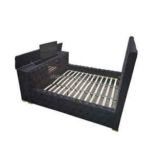 Ensemble de canapé-lit rembourré de luxe OEM pour salon et chambre à coucher, style américain moderne, taille Queen et King, en tissu capitonné et acier inoxydable - Product Image 1
