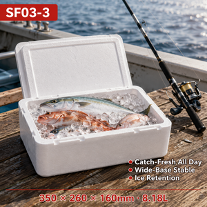 Caja de <span class=keywords><strong>Espuma</strong></span> EPS SF03 3 350x260x160mm Contenedor de Envío para Mariscos Congelados, Revestimiento Práctico para Pescado Espada, Suministro al por Mayor - Product Image 3