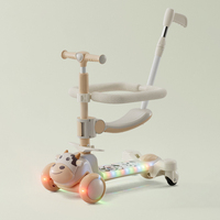 Trottinette à pousser à 3 roues pour enfants, vente chaude 2026, design pliable à un bouton, pour les enfants de 3 à 12 ans, roues en PU légères pour les tout-petits