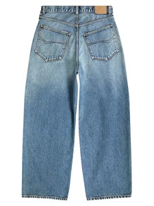 <span class=keywords><strong>Jeans</strong></span> dritti in Denim con toppa in <span class=keywords><strong>pelle</strong></span> personalizzata <span class=keywords><strong>di</strong></span> alta qualità per uomo stile stile Streetwear stile Hip Hop con gamba larga - Product Image 2