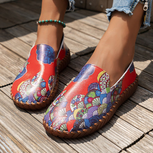 QLFashion cousu à la main à semelle souple chaussures décontractées femmes 2025 nouveau Style ethnique imprimé femmes 231 - Product Image 4