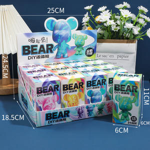 Nouveau porte-clés DIY en forme d'ours, boîte mystère tendance, cadeau mystérieux, mini ours surprise, boîte mystère en PVC, porte-clés - Product Image 6