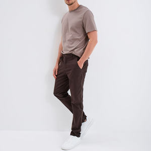 Pantalones Chinos Casuales Transpirables de Lona Elástica Ligera para Hombre, Corte Recto, Diseño de Frente Plano, Bolsillo Minimalista - Product Image 5