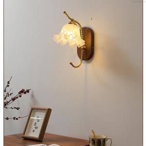 Modern Creative Floral LED <b>Wall</b> Lamp with <b>Wood</b>/Glass/Iron Construction Dimmable for Bedroom Living Room & Corridor - Product Image 4