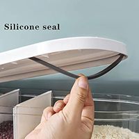 Offre Spéciale 5 compartiments en plastique boîte de rangement des aliments Silicone poignées en bois personnalisé acrylique cuisine distributeur de stockage pour les céréales