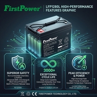 Batería sellada resistente a bajas temperaturas FirstPower LFP1280L 12V 80Ah para suministro de energía fuera de la red