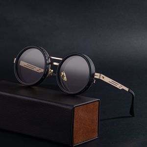 Fashion Designer Custom Logo <b>Round</b> Adjustable ND Polarized UV400 Comfortable Full Rim <b>Sunglasses</b> for Unisex - Product Image 1