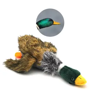 Petdom Pet Interactive Toy For Small Medium Large Dogs Chewing Plush Toy Simulation Wild Duck Dog Squeaky Toy