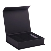 Boîtes cadeaux rigides haut de gamme avec logo personnalisé, gaufrage, doublure en éponge pailletée, sérigraphie, pelliculage mat, boîtes à rabat magnétique