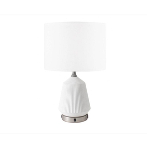 Lampe de bureau de style luxueux en fer noir avec abat-jour en lin pour l'éclairage du salon - Product Image 3