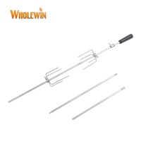 Kit de barbecue en acier inoxydable de taille universelle Rôtissoire en métal déchargeable pour grillades et cuisson