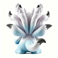 Nouvelle figurine d'action Q-version en vinyle souple mat personnalisé, renard à neuf queues, dégradé blanc-bleu, en PVC, pour collection et exposition