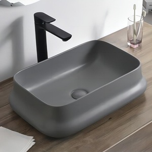 Ingenioso Lavabo Cuadrado de Cerámica Moderno, Elegante Diseño para Veranda, Lavamanos con Desagüe para Apartamento - Product Image 2