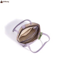 Sac fourre-tout tendance violet clair pour femmes, nouveau sac à bandoulière en cuir grande capacité, sac à main décontracté pour femmes avec décoration florale