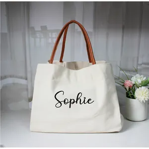 Custom Portable Personalized Bridesmaid Wedding Hand Bag Vacation Toiletry Beach Tote Bag For Girls