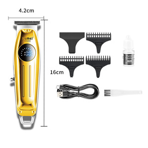 Tondeuse à cheveux électrique Kemei Km-2252, corps métallique, affichage numérique, rechargeable par USB, outil de coupe de cheveux professionnel pour hommes et animaux domestiques - Product Image 1