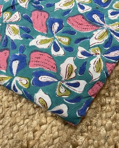 Hand <b>Block</b> <b>Printed</b> 100% Cotton Fabric Soft Natural by the Yard Women's Dress Curtain & Bag Fabric - Product Image 3