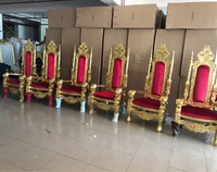 Fauteuil de mariage royal en bois massif pour marié et mariée, idéal pour banquets, hôtels et événements de luxe en Afrique – Vente en gros