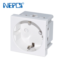 Módulo de Alimentación NEPCI 45x45mm P40 Schuko/bipasso XJY-QB-69, Toma de Corriente Multifuncional Universal Europea 250v/16A
