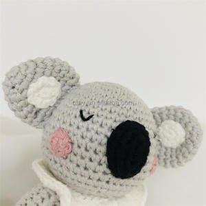 Jungle animaux en peluche nouveau-né fait à la main écologique bébé Rassel Crochet jouet à mâcher anneau de dentition hochet Koala cadeaux pour les nouvelles mamans - Product Image 3
