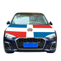 Vente en gros 120x150cm Housse de capot de voiture avec drapeau de la République dominicaine, abordable, résistante à l'usure et durable