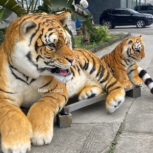 지공 블루 도마뱀 대형 동물원 동물 현실적인 실물 크기 수제 Animatronic 동물 호랑이 모델 - Product Image 2