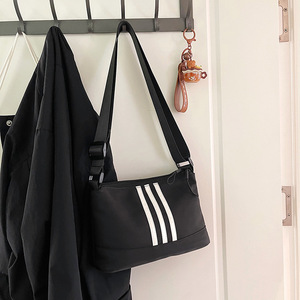 Custom Fashion Casual <b>Foldable</b> Wide Shoulder Strap Crossbody Nylon Zipper Closure Sports Fitness <b>Bag</b> for Men Women - Product Image 1