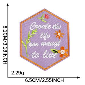 Écusson thermocollant écologique brodé avec des mots anglais, étiquette, badge, patch papillon pour accessoires vestimentaires en toile - Product Image 6