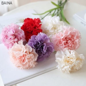 <span class=keywords><strong>Feuilles</strong></span> en plastique à longue tige de fleurs délicates faites à la main pour la fête des mères oeillet en soie artificielle - Product Image 5