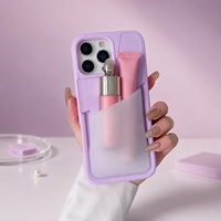 Coque de téléphone avec gloss à lèvres, minimaliste, en silicone, antichoc pour iPhone