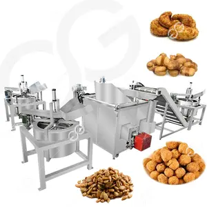 GELGOOG industrielle vegane Patties Erdnuss-Frituermaschine Frittebohnen-Nuss-Produktionslinie