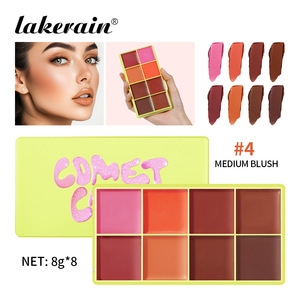 Palette tout-en-un 8 couleurs : Blush, Highlighter, Contouring, Teinte Crème Lèvres et Joues, Waterproof, Cruelty-Free, 8g, <span class=keywords><strong>pour</strong></span> Peaux Foncées - Product Image 1
