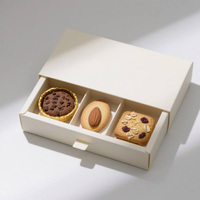 Boîte à biscuits personnalisée avec logo, doublure en éponge moderne et luxueuse, boîte à dessert en papier biodégradable de qualité alimentaire, pliable, pour chocolat et biscuits