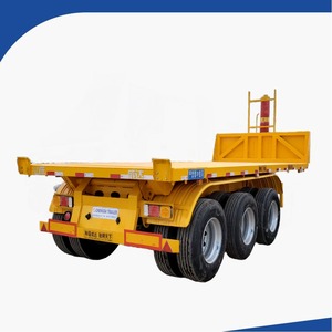 Nuevo o <span class=keywords><strong>usado</strong></span> Calidad de servicio pesado 3/4 <span class=keywords><strong>ejes</strong></span> 20 pies 40 pies Contenedor de <span class=keywords><strong>plataforma</strong></span> plana Remolques de cama plana en Afrian - Product Image 1