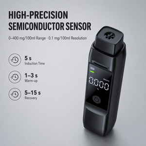 Alcootest portable Fengzhaowei S5 à capteur semi-conducteur enfichable, sensible, noir, temps de réponse inférieur à 10 secondes - Product Image 2
