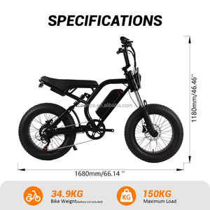 Vélo électrique à pneus larges haute vitesse 35 km/h, 750 W de puissance, 1100 W de crête, 48 V 13 Ah, pneus 20*4.0, frein à disque hydraulique, vélo tout-terrain électrique à vendre - Product Image 3